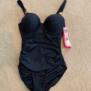 Spanx One- Piece Swimsuit with Gold Accents